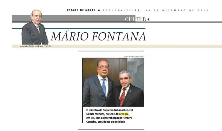 Imprensa repercute visita de Gilmar Mendes à Amagis