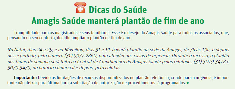 Veja como será o plantão de fim de ano do Amagis Saúde