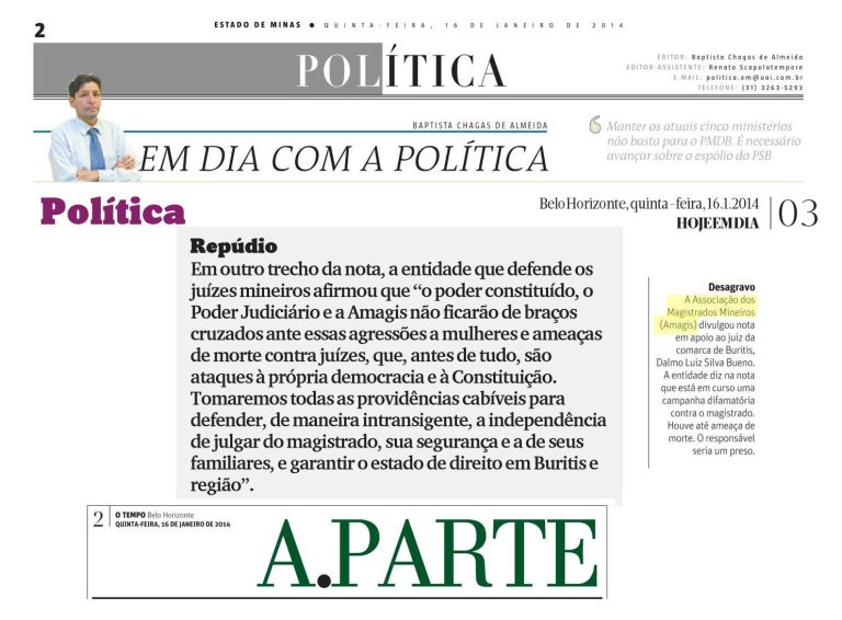 Jornais repercutem nota da Amagis em defesa de magistrado