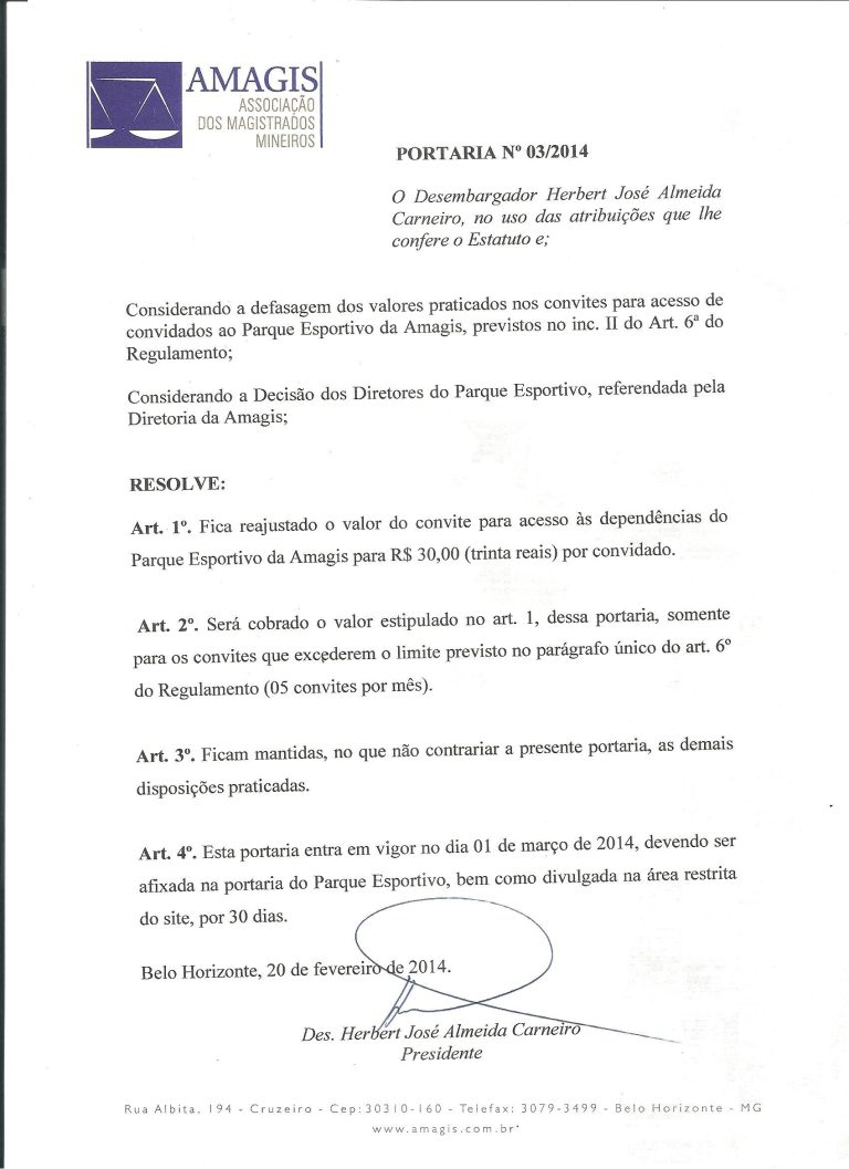 Portaria nº 3/2014