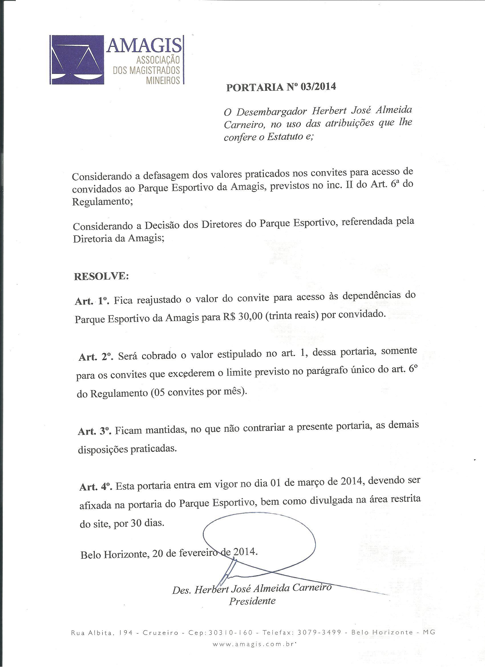 Portaria nº 3/2014