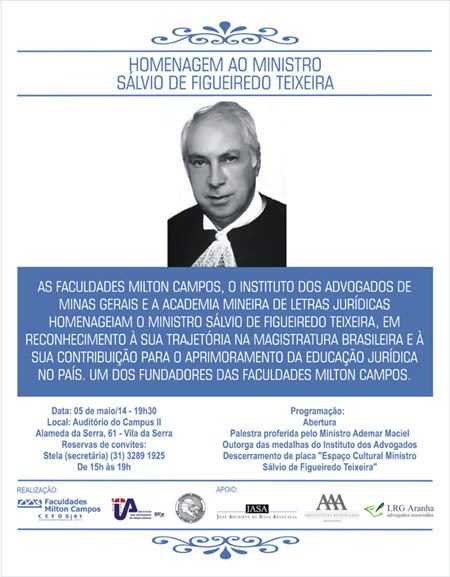 Ministro Sálvio de Figueiredo será homenageado