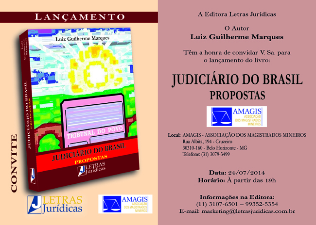 Juiz lançará livro sobre propostas ao Judiciário brasileiro