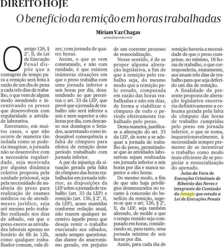 Integrante de Comissão da Amagis publica artigo sobre Lei de Execução Penal