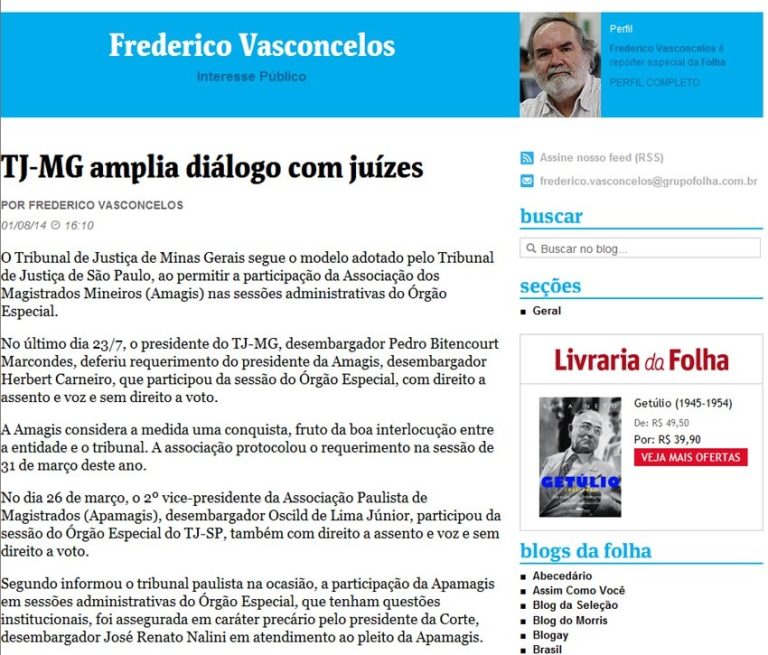Folha de São Paulo destaca conquista da Amagis