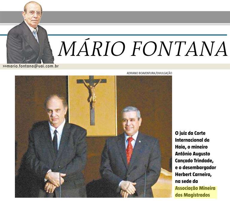 Colunista do Estado Minas destaca presença de Cançado Trindade na Amagis