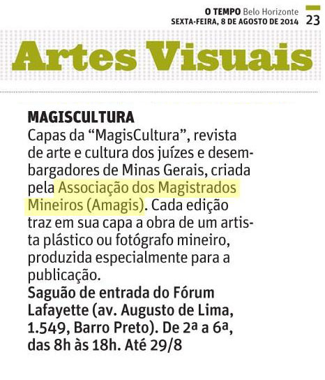 Jornal O Tempo destaca exposição das capas da MagisCultura