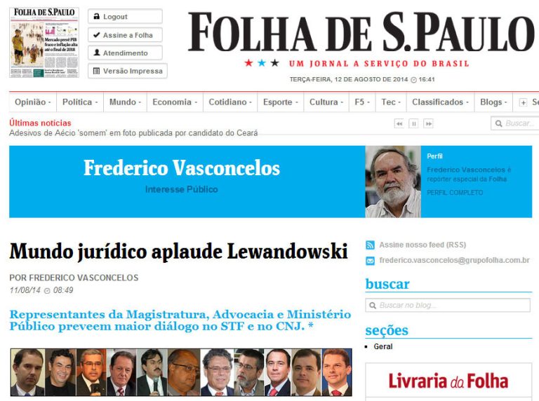Folha de S. Paulo destaca expectativa do presidente da Amagis sobre gestão do ministro Lewandowski