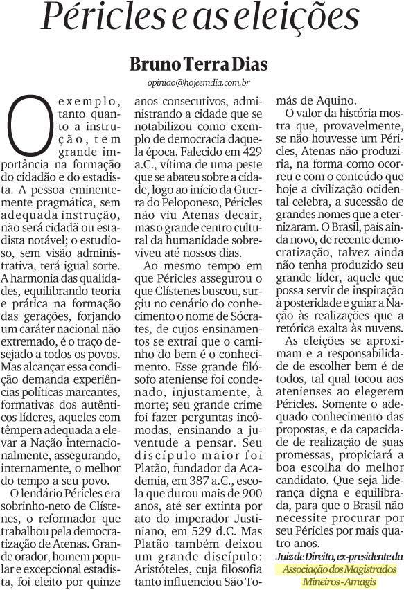 Artigo – “Péricles e as eleições”