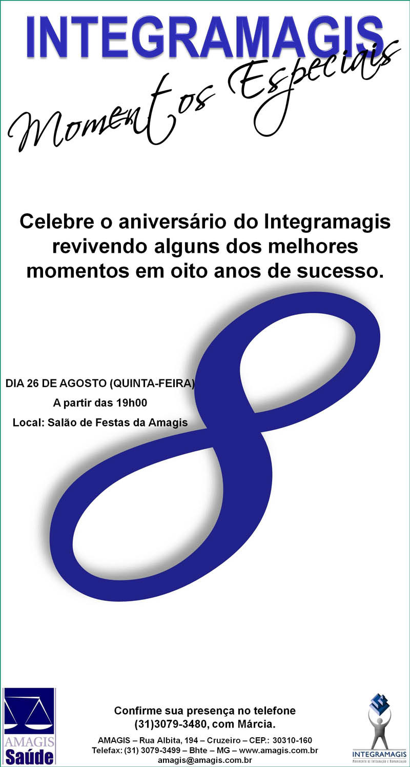 Integramagis – Festa de oito anos acontece na próxima quinta