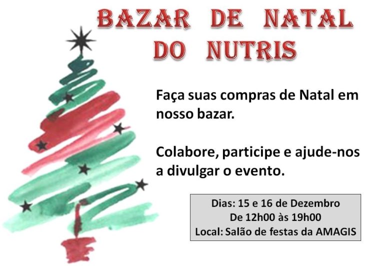 Amagis realizará bazar de Natal em prol do Nutris