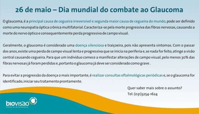 Hoje é o dia mundial de combate ao glaucoma