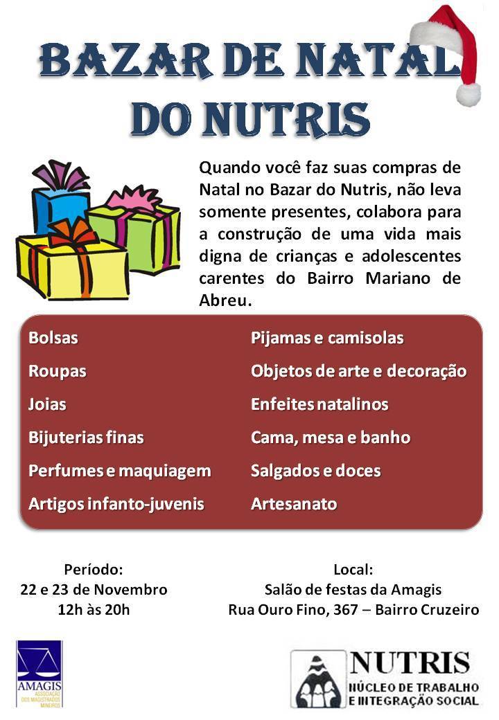 Nutris realiza Bazar de Natal