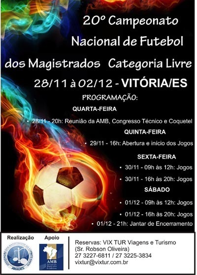 Campeonato de Futebol será realizado em Vitória (ES)