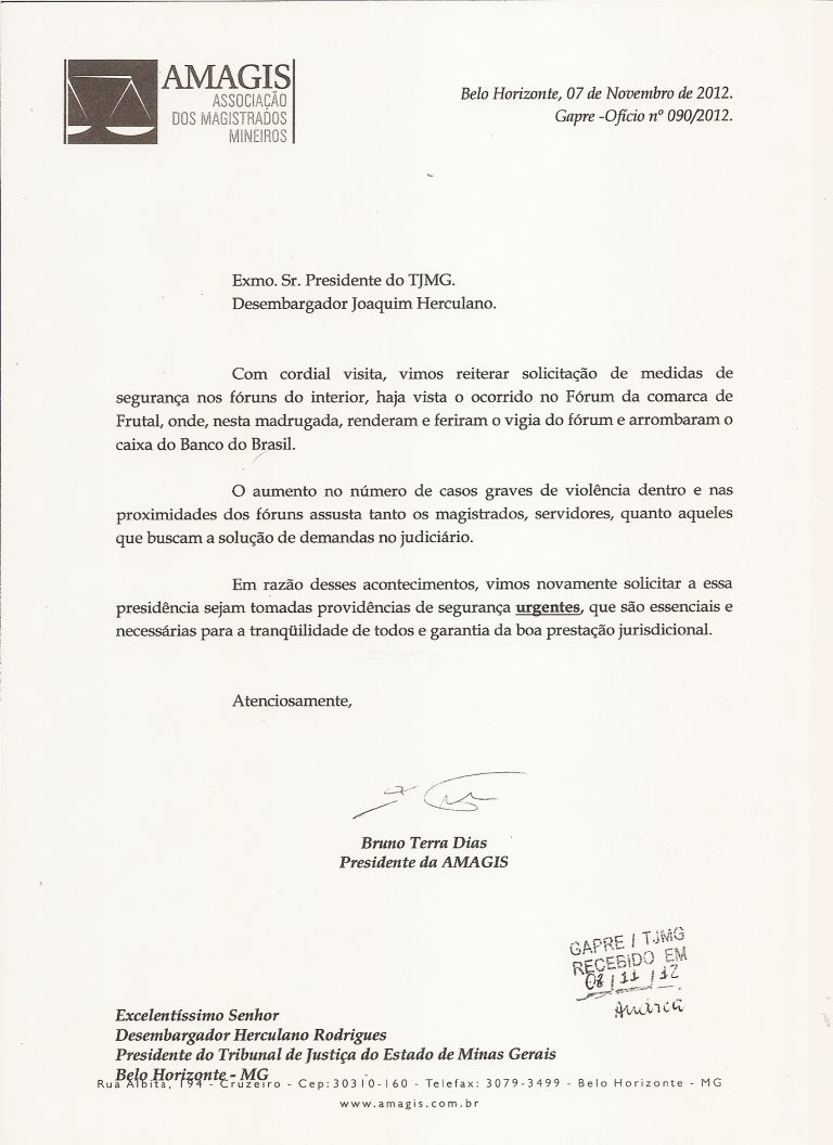 Amagis solicita medidas de segurança para os fóruns