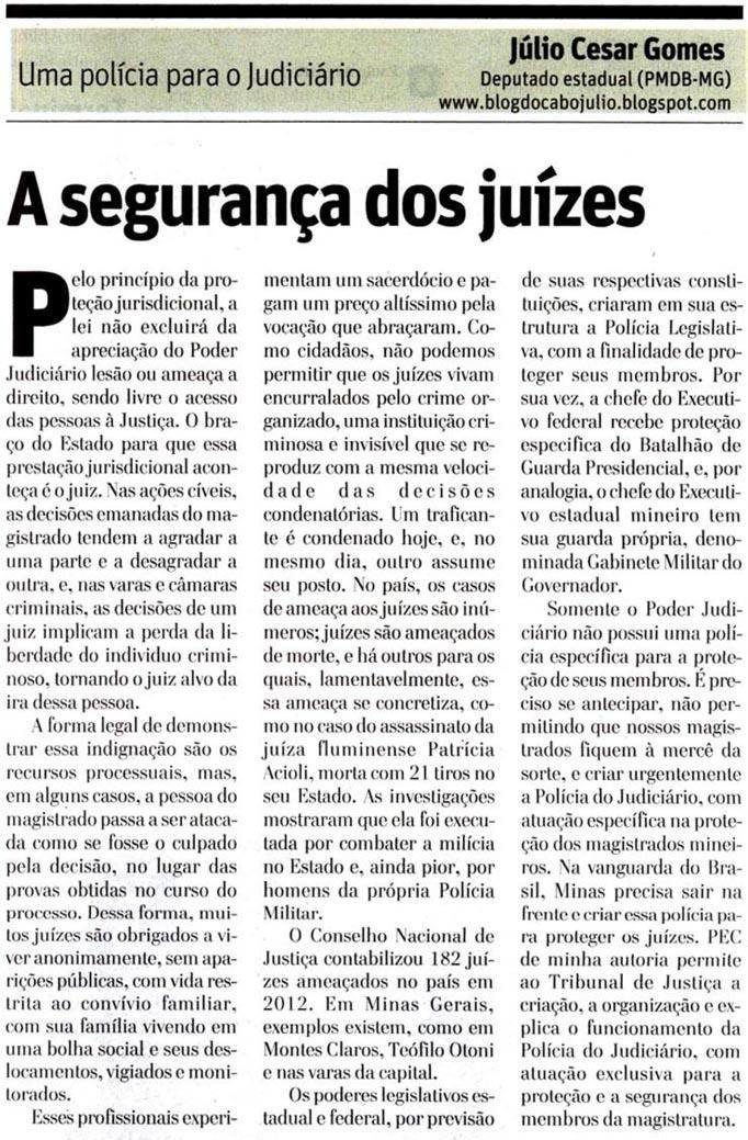Deputado defende mais segurança aos juízes