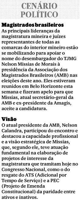 Mineiros pedem Nelson Missias como candidato para a AMB