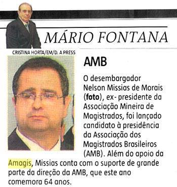 Colunista Mário Fontana repercute apoio da magistratura a Nelson Missias