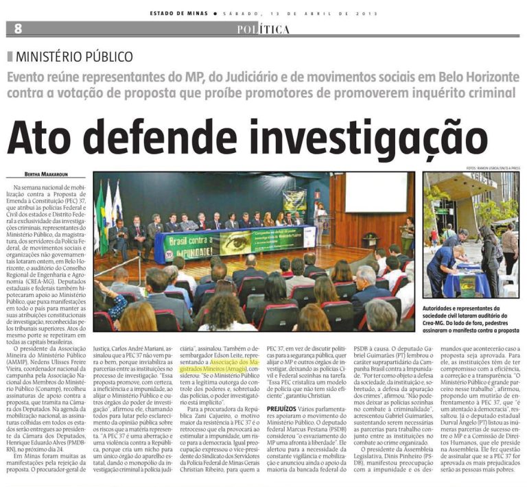 Judiciário participa de ato contra PEC 37