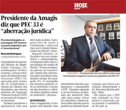 Presidente da Amagis afirma que PEC 33 é inconstitucional e fere harmonia entre poderes