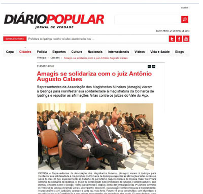 Diário Popular divulga presença da Amagis em Ipatinga