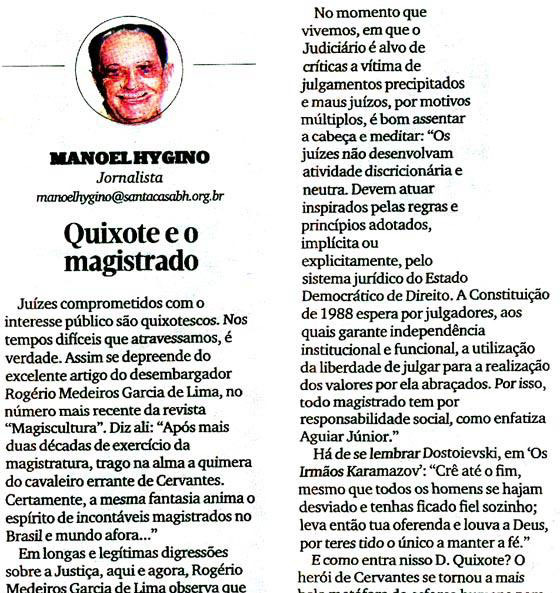 Jornal Hoje em Dia destaca artigo de MagisCultura