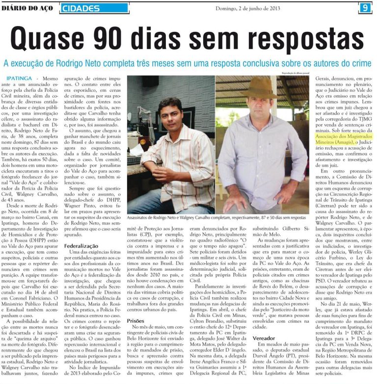 Defesa a juiz e investigações no Vale do Aço são destaques na imprensa de Ipatinga