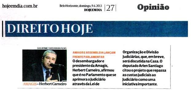 Hoje em Dia noticia lançamento da Frente Parlamentar
