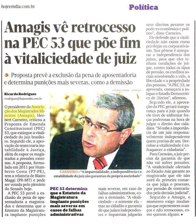 Herbert Carneiro fala sobre a PEC 53 em entrevista a jornal