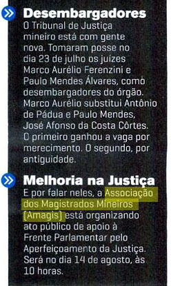 Revista fala sobre realização, pela Amagis, de ato público dia 14