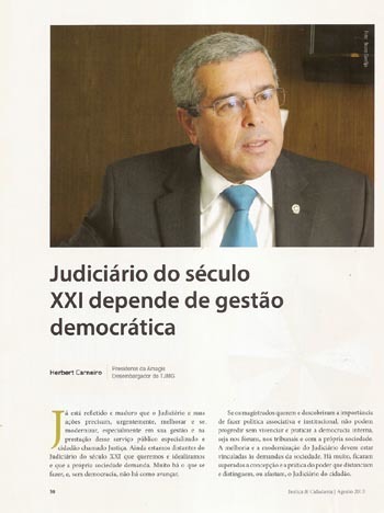 Herbert Carneiro publica artigo sobre democratização no Judiciário
